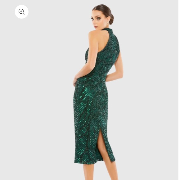 Mac Duggal Formal Beaded Gown Size 2 NWT Emerald - Picture 2 of 5
